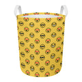 Pixel Emoji Pattern Print Round Laundry Basket