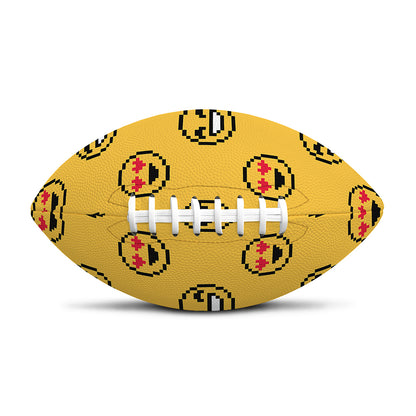 Pixel Emoji Pattern Print Rugby Ball