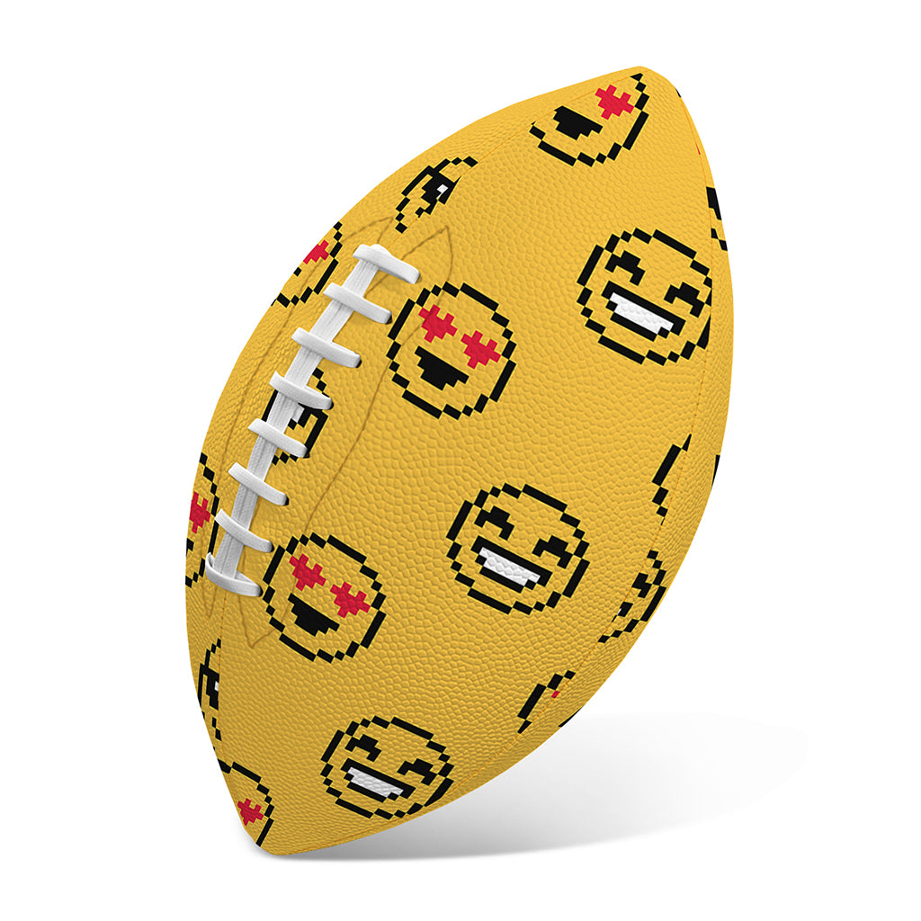 Pixel Emoji Pattern Print Rugby Ball