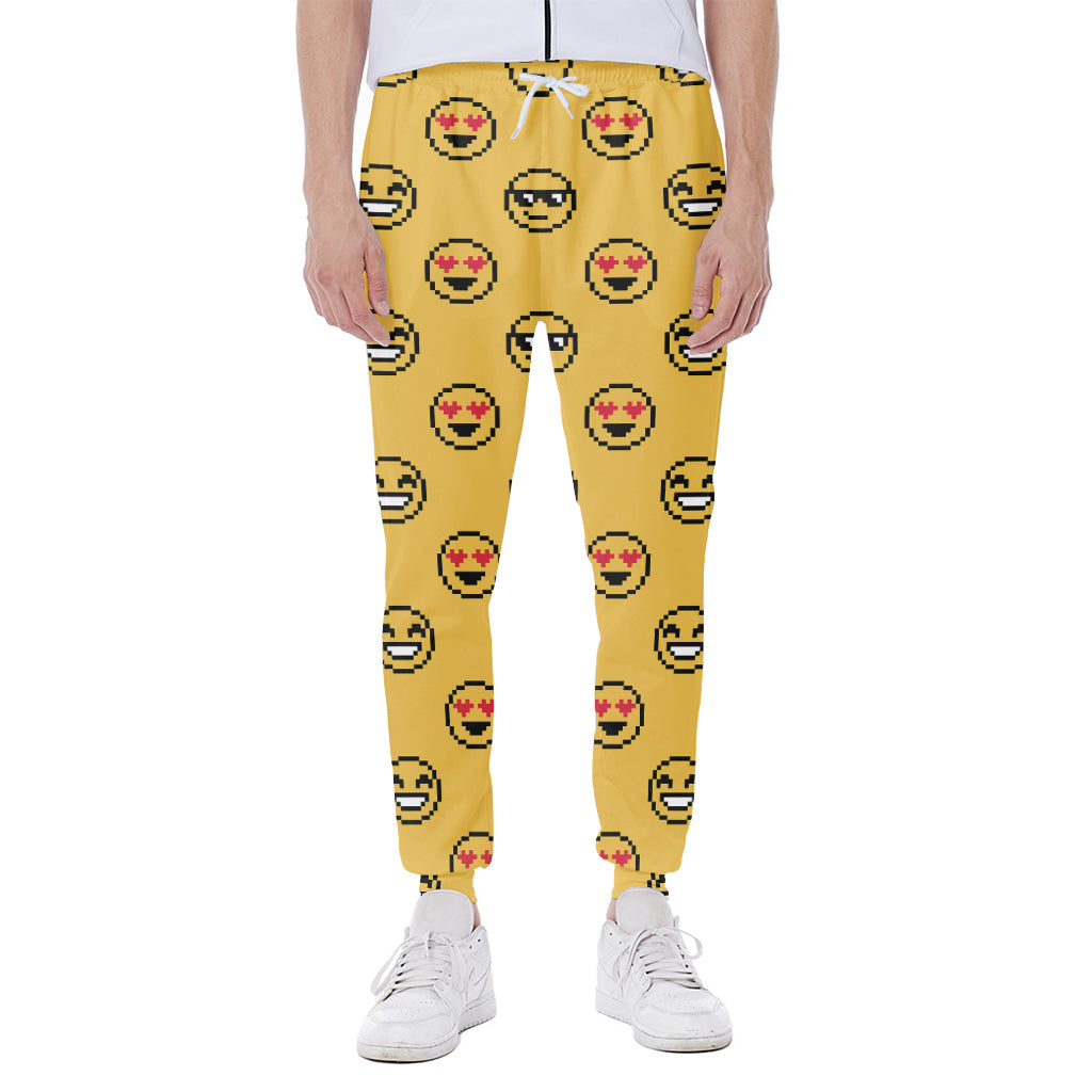 Pixel Emoji Pattern Print Scuba Joggers