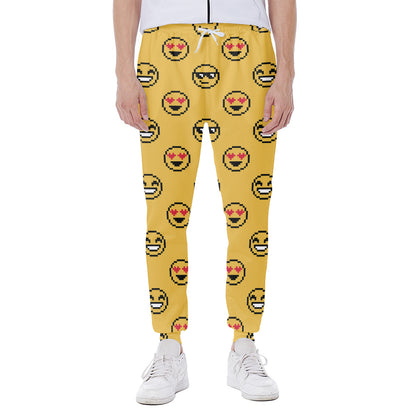 Pixel Emoji Pattern Print Scuba Joggers