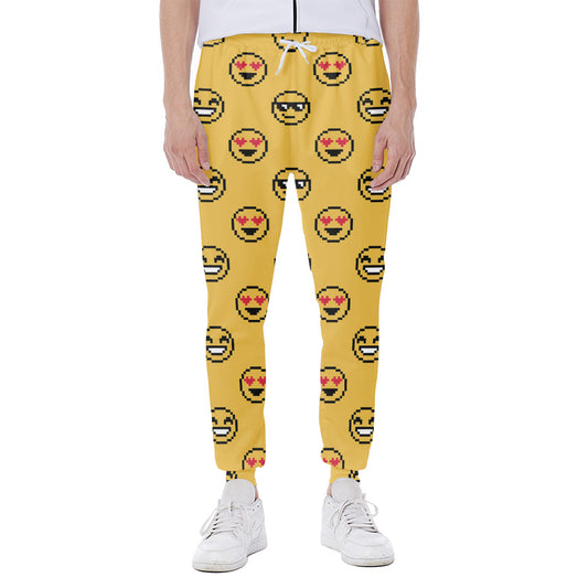 Pixel Emoji Pattern Print Scuba Joggers