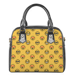 Pixel Emoji Pattern Print Shoulder Handbag