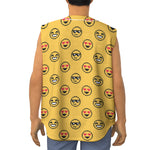 Pixel Emoji Pattern Print Sleeveless Baseball Jersey