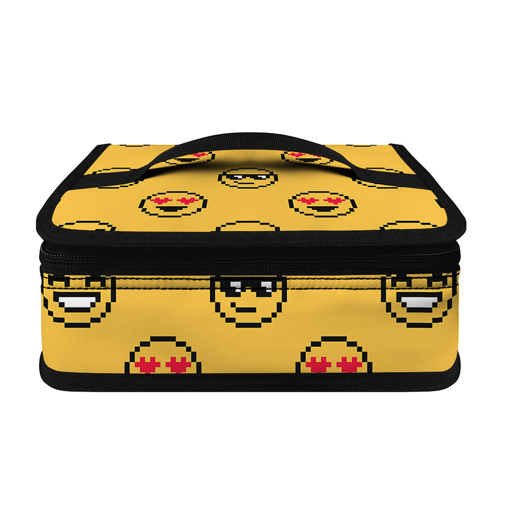 Pixel Emoji Pattern Print Small Lunch Bag