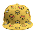 Pixel Emoji Pattern Print Snapback Cap