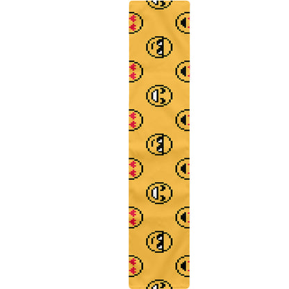 Pixel Emoji Pattern Print Table Runner
