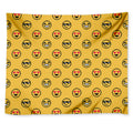 Pixel Emoji Pattern Print Tapestry