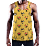 Pixel Emoji Pattern Print Training Tank Top