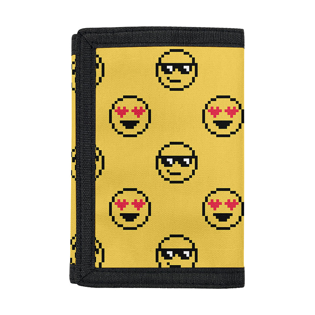 Pixel Emoji Pattern Print Trifold Wallet