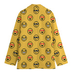 Pixel Emoji Pattern Print Women's Cotton Blazer