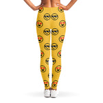 Pixel Emoji Pattern Print Women's Leggings