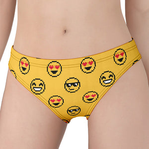 Pixel Emoji Pattern Print Women's Panties