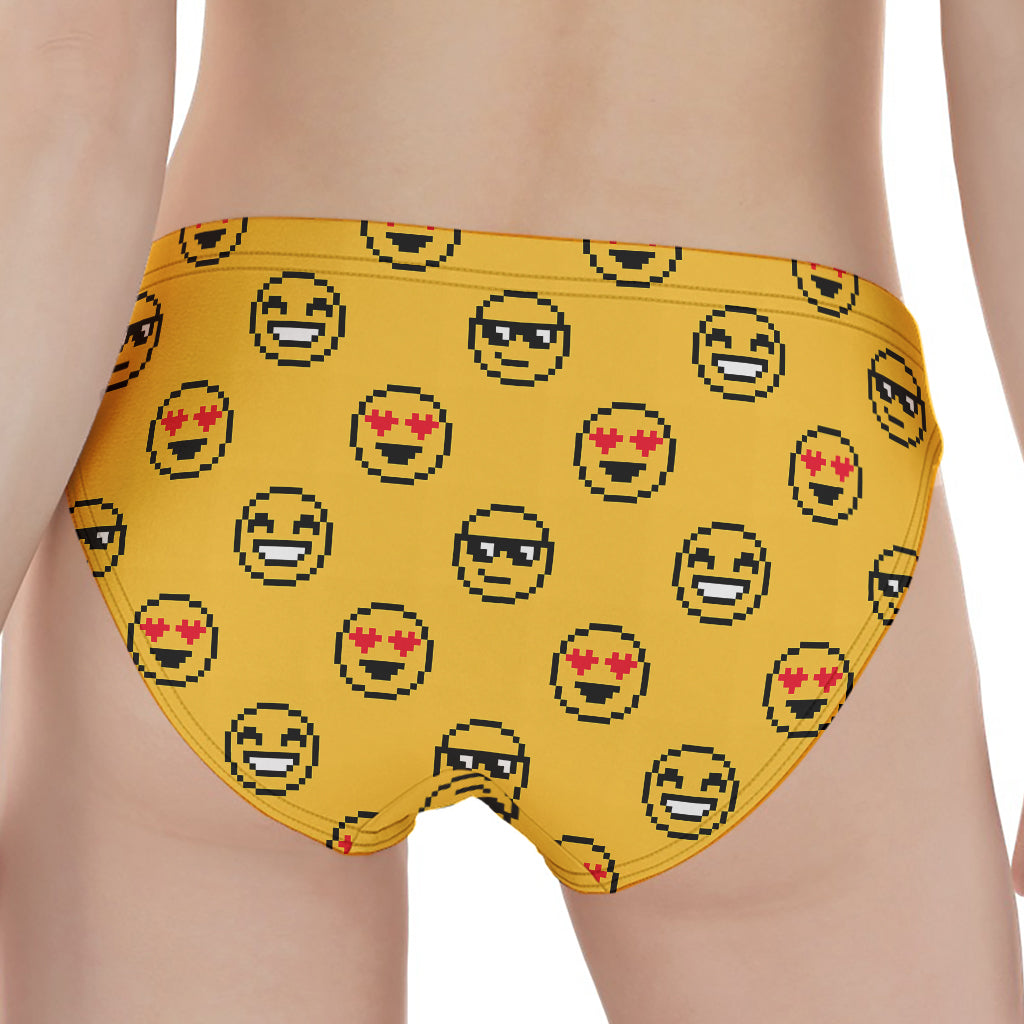 Pixel Emoji Pattern Print Women's Panties