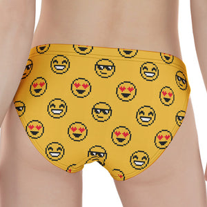 Pixel Emoji Pattern Print Women's Panties