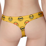 Pixel Emoji Pattern Print Women's Thong