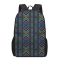 Pixel Ethnic Pattern Print 17 Inch Backpack