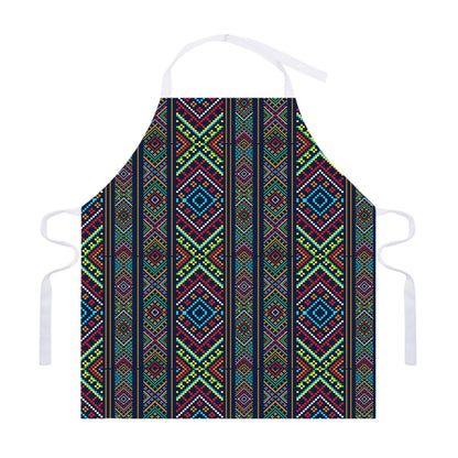 Pixel Ethnic Pattern Print Adjustable Apron