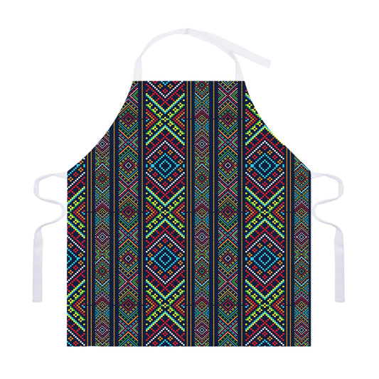 Pixel Ethnic Pattern Print Adjustable Apron