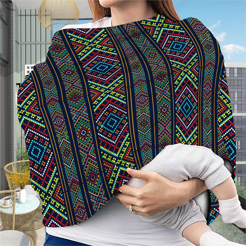 Pixel Ethnic Pattern Print Baby Seat Cover