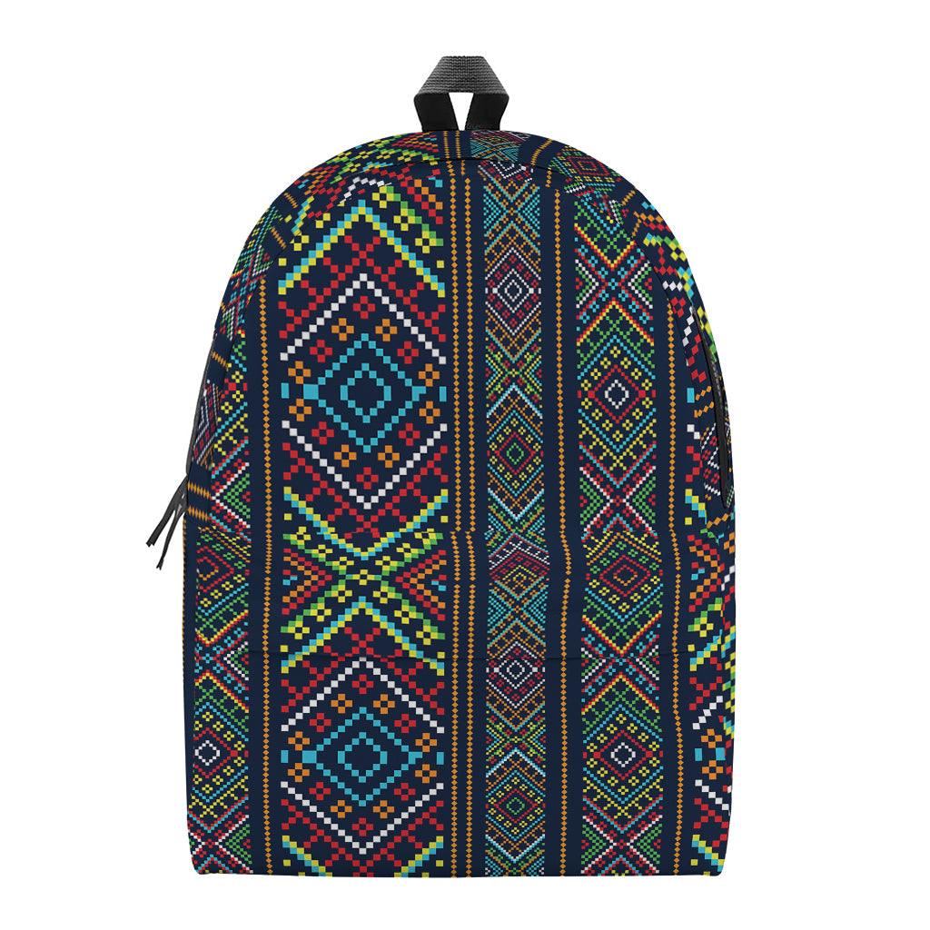 Pixel Ethnic Pattern Print Backpack