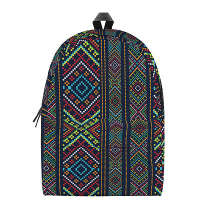 Pixel Ethnic Pattern Print Backpack