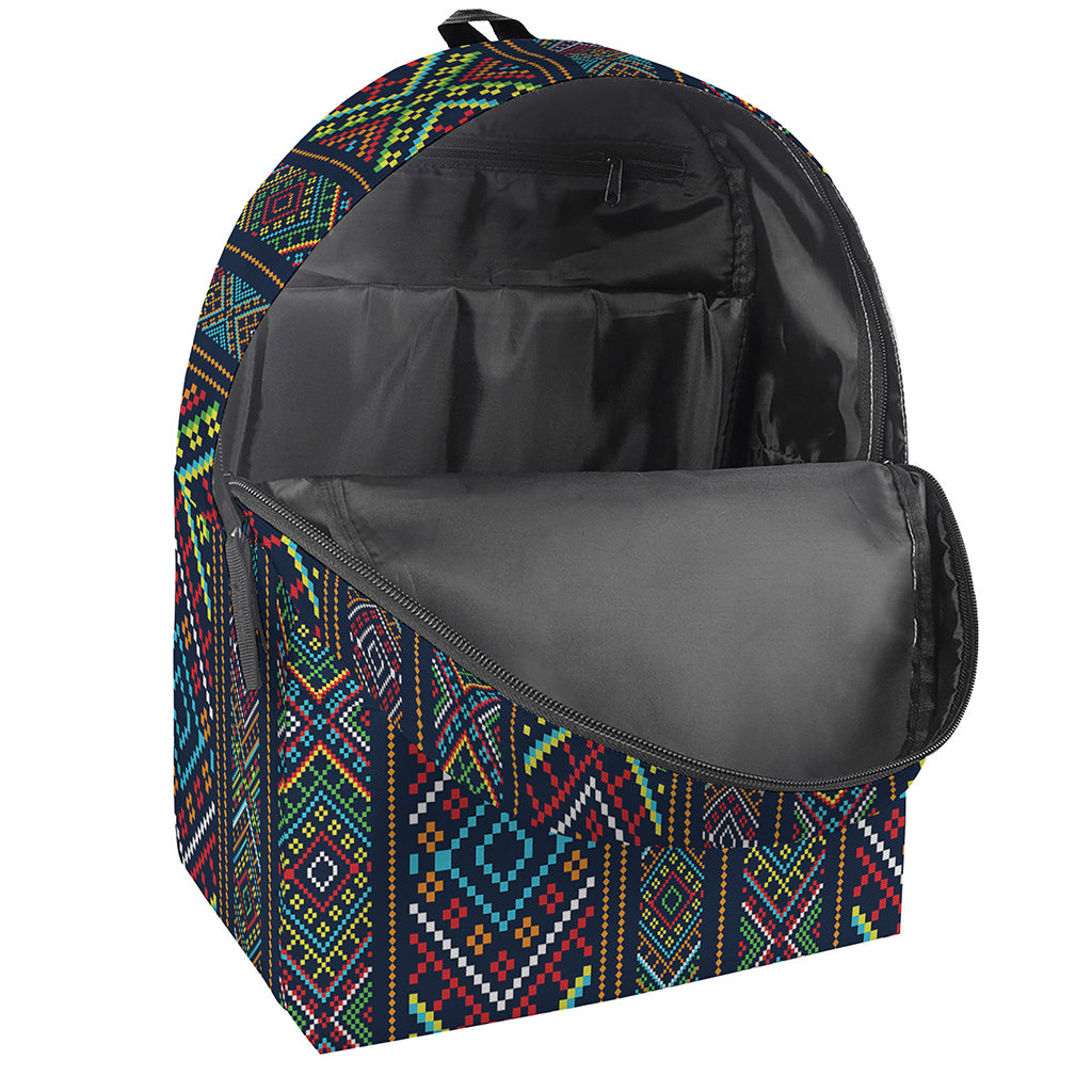 Pixel Ethnic Pattern Print Backpack
