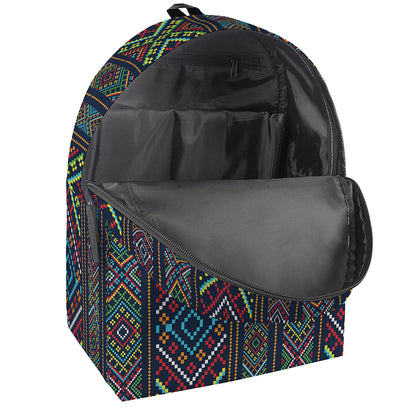 Pixel Ethnic Pattern Print Backpack