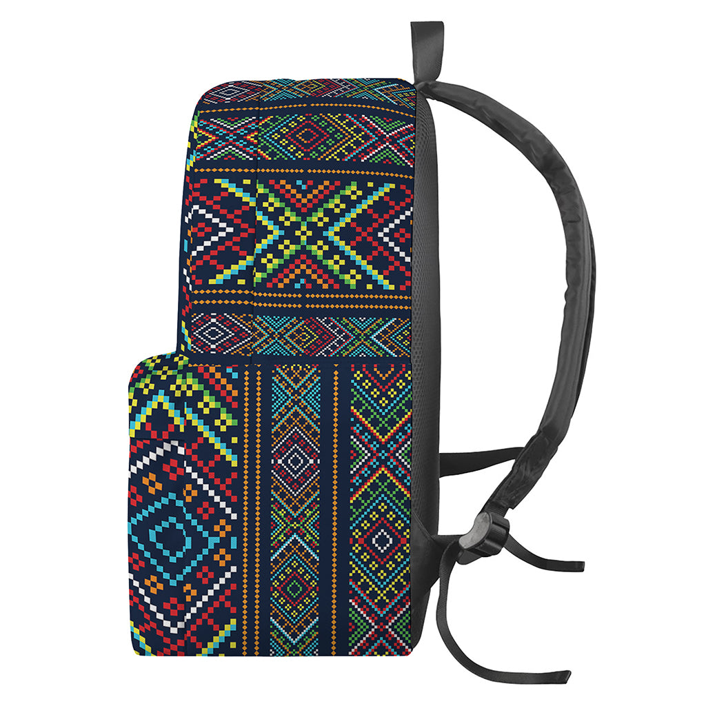 Pixel Ethnic Pattern Print Backpack
