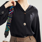 Pixel Ethnic Pattern Print Bag Strap