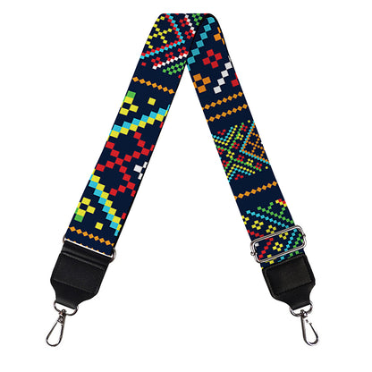 Pixel Ethnic Pattern Print Bag Strap