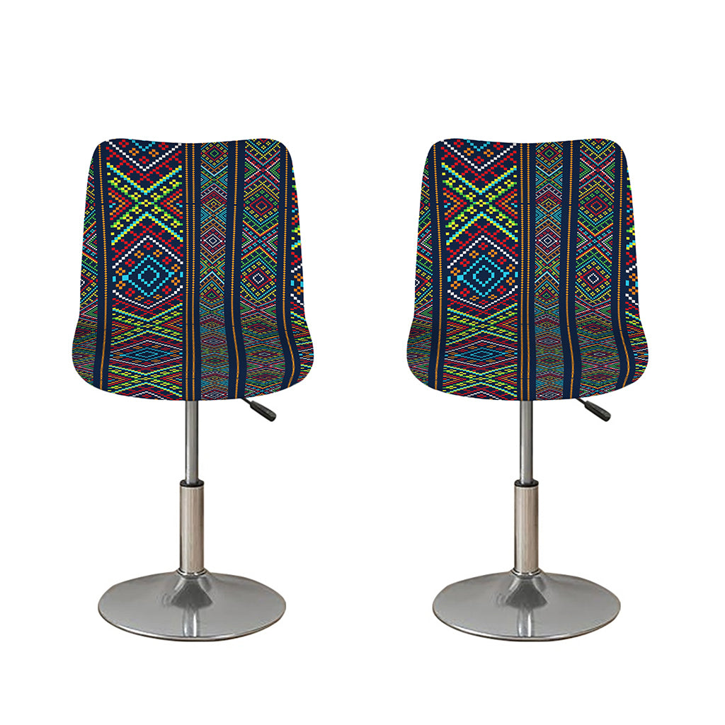 Pixel Ethnic Pattern Print Bar Stool Covers