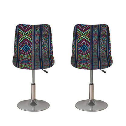Pixel Ethnic Pattern Print Bar Stool Covers