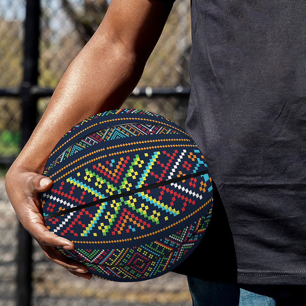 Pixel Ethnic Pattern Print Basketball