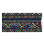 Pixel Ethnic Pattern Print Beach Towel