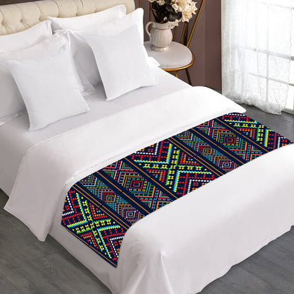 Pixel Ethnic Pattern Print Bed Runner