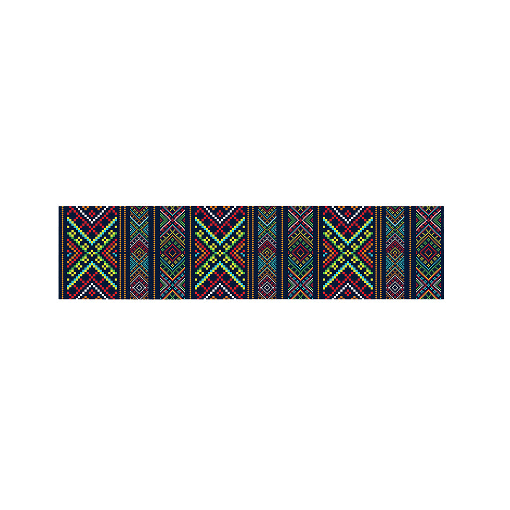 Pixel Ethnic Pattern Print Bed Runner