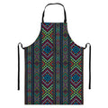 Pixel Ethnic Pattern Print Bib Apron With Pocket