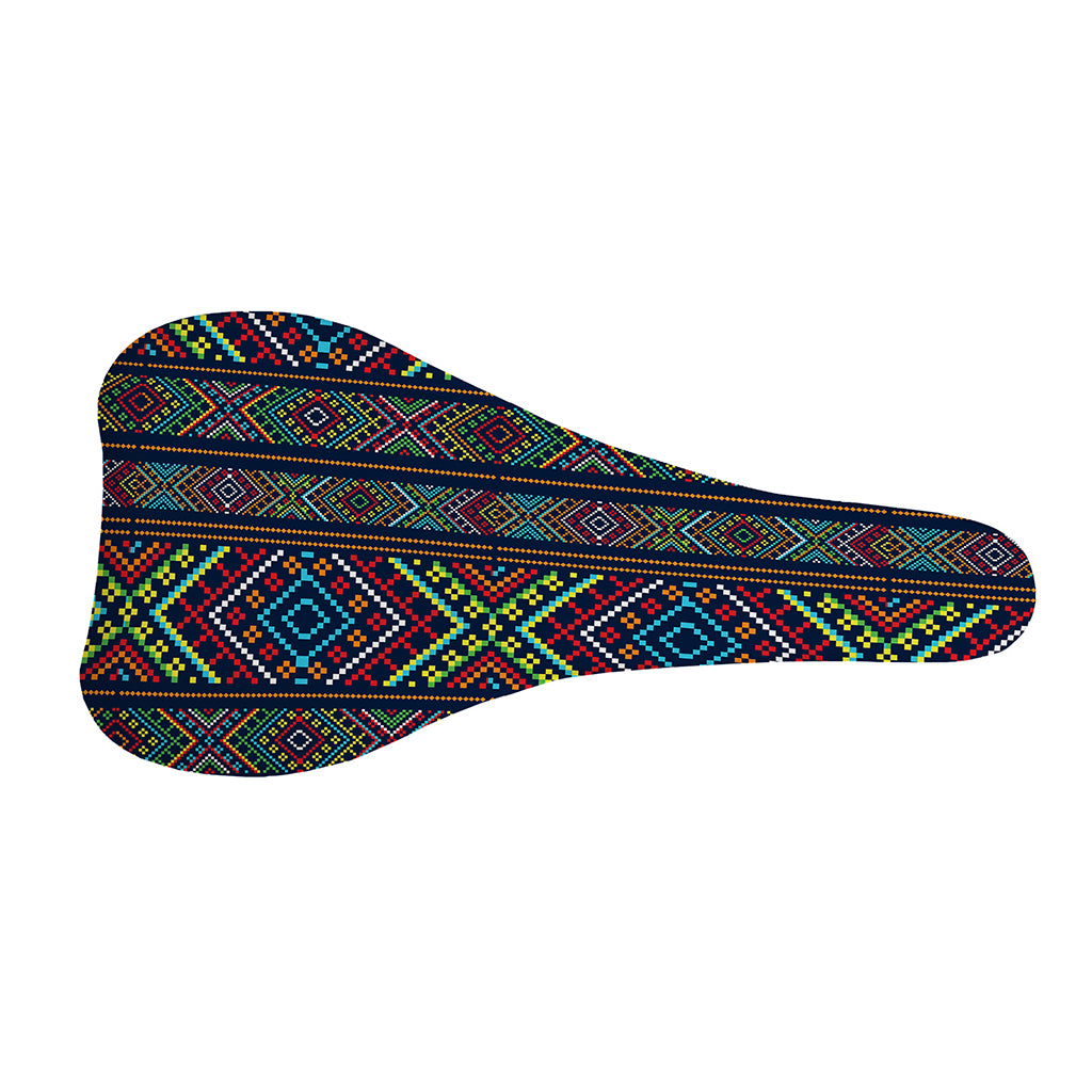 Pixel Ethnic Pattern Print Bicycle Seat Cover