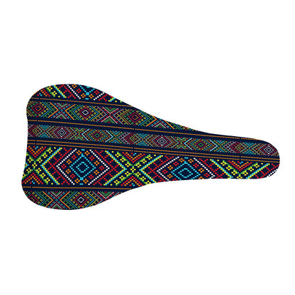 Pixel Ethnic Pattern Print Bicycle Seat Cover