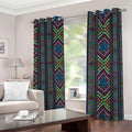 Pixel Ethnic Pattern Print Dimout Grommet Curtains