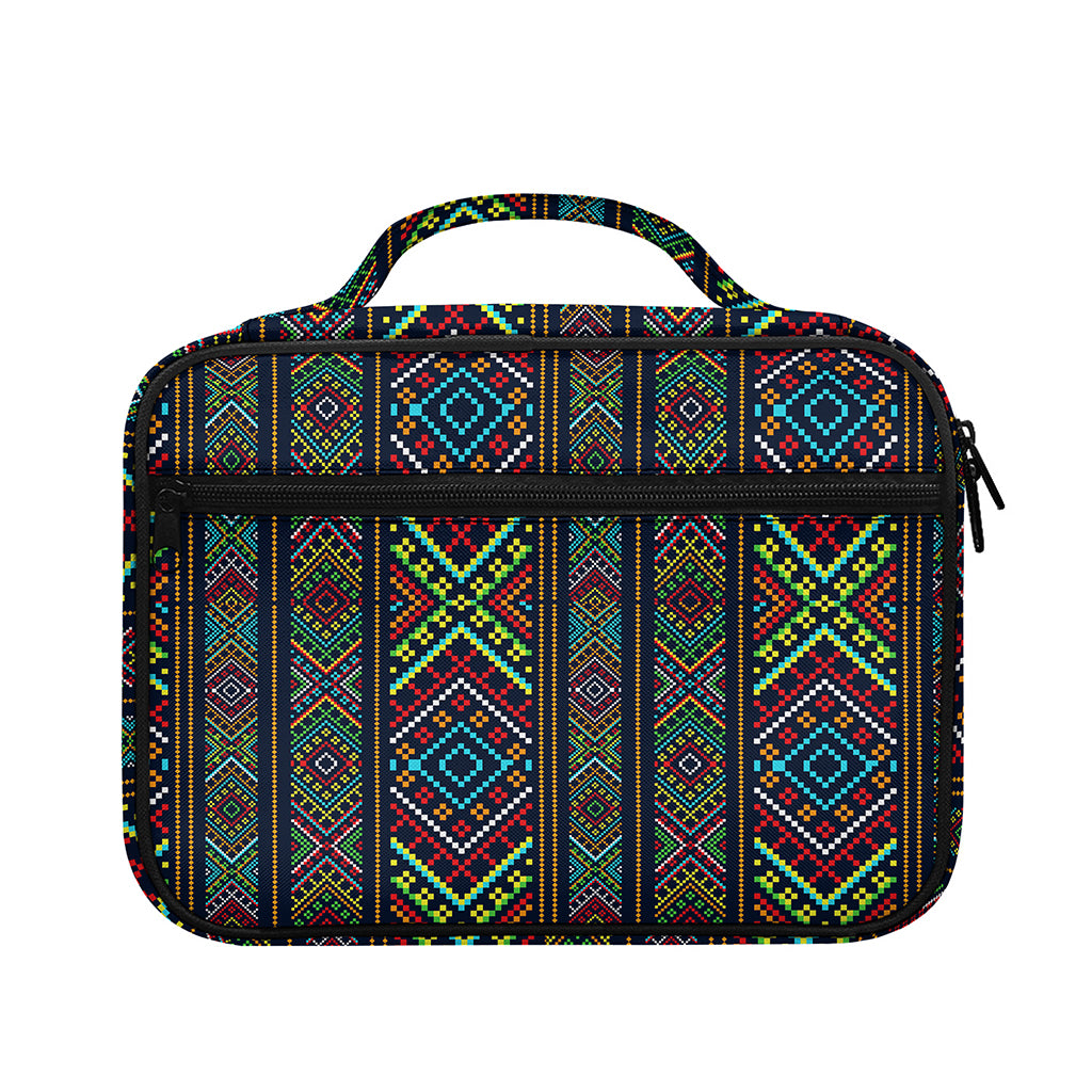 Pixel Ethnic Pattern Print Briefcase Bible Bag