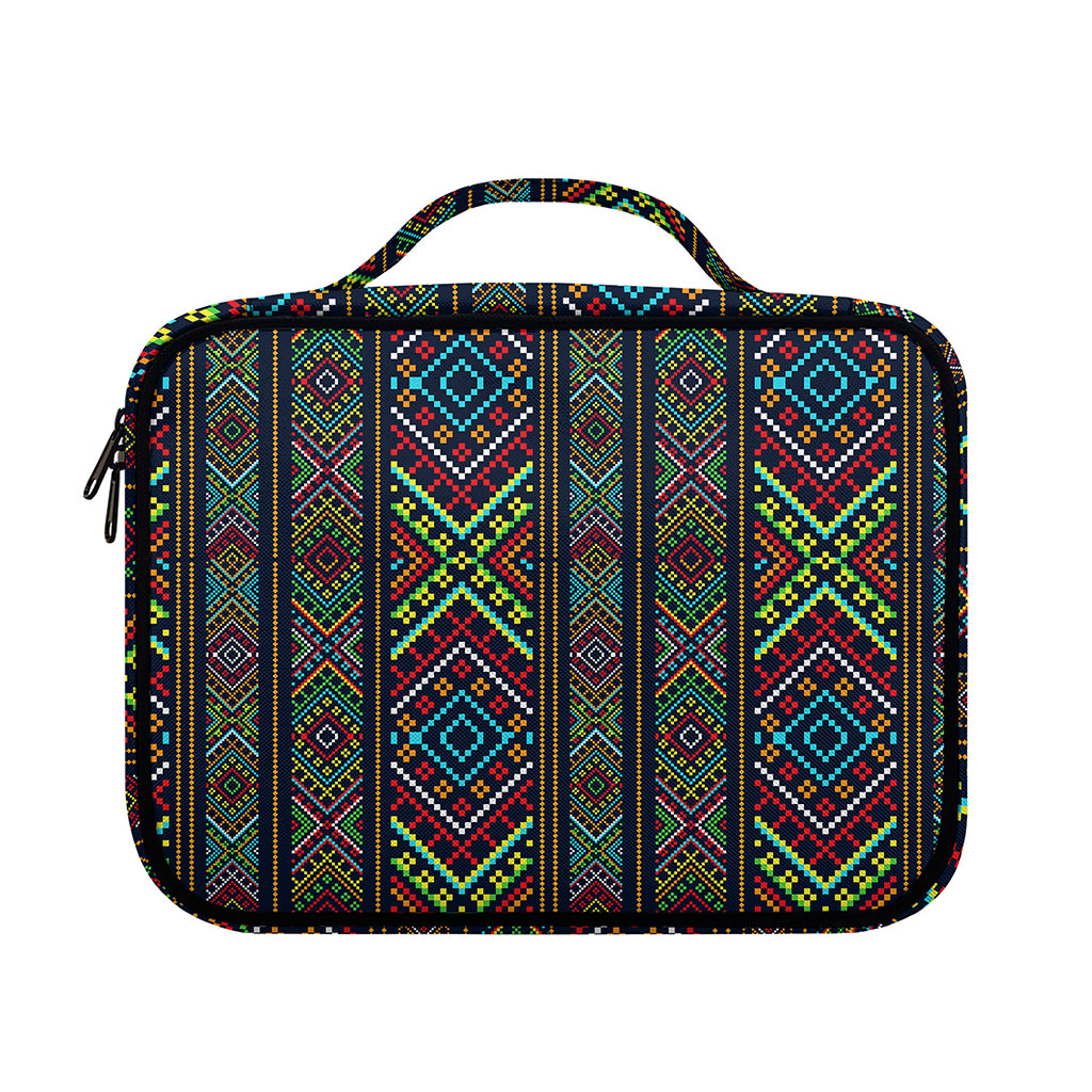 Pixel Ethnic Pattern Print Briefcase Bible Bag