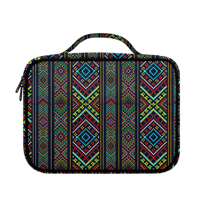 Pixel Ethnic Pattern Print Briefcase Bible Bag