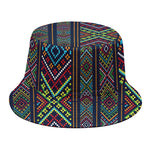 Pixel Ethnic Pattern Print Bucket Hat
