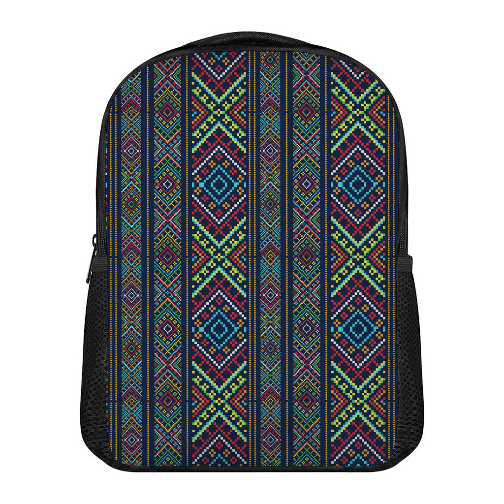 Pixel Ethnic Pattern Print Casual Backpack