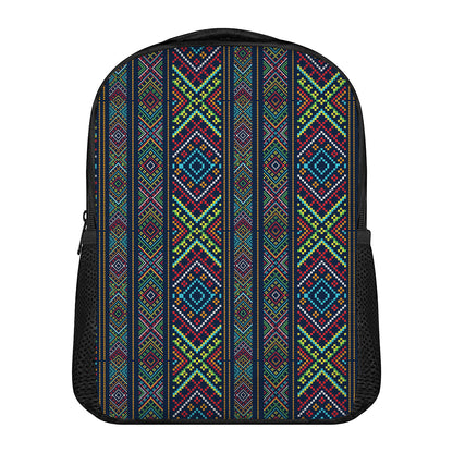 Pixel Ethnic Pattern Print Casual Backpack