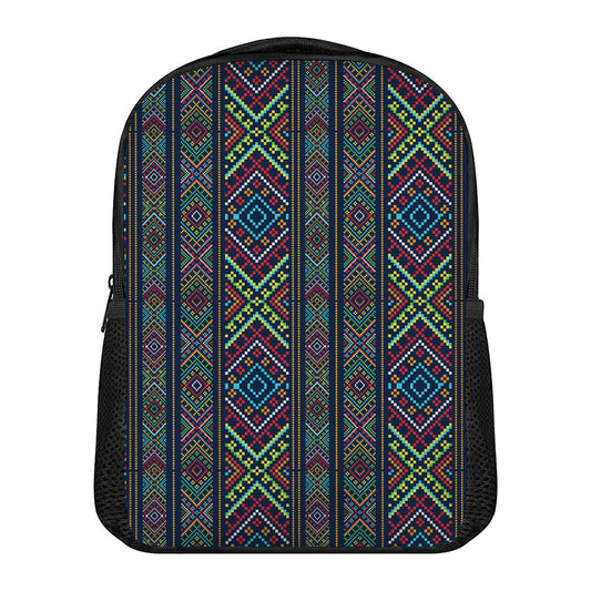 Pixel Ethnic Pattern Print Casual Backpack