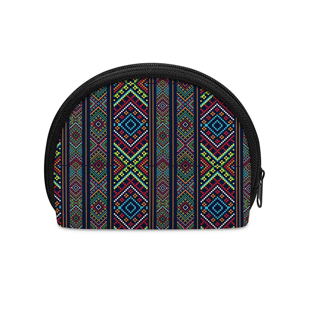 Pixel Ethnic Pattern Print Coin Purse