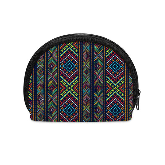Pixel Ethnic Pattern Print Coin Purse